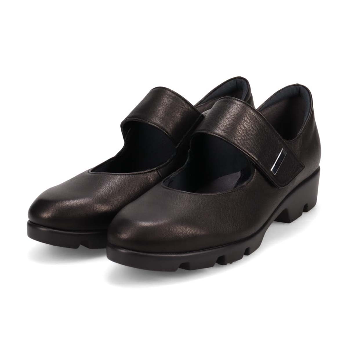 HIROKO KOSHINO 軽やかな履き心地♪甲ベルト付き カジュアルパンプス  HKL3614 BLACK 23.0