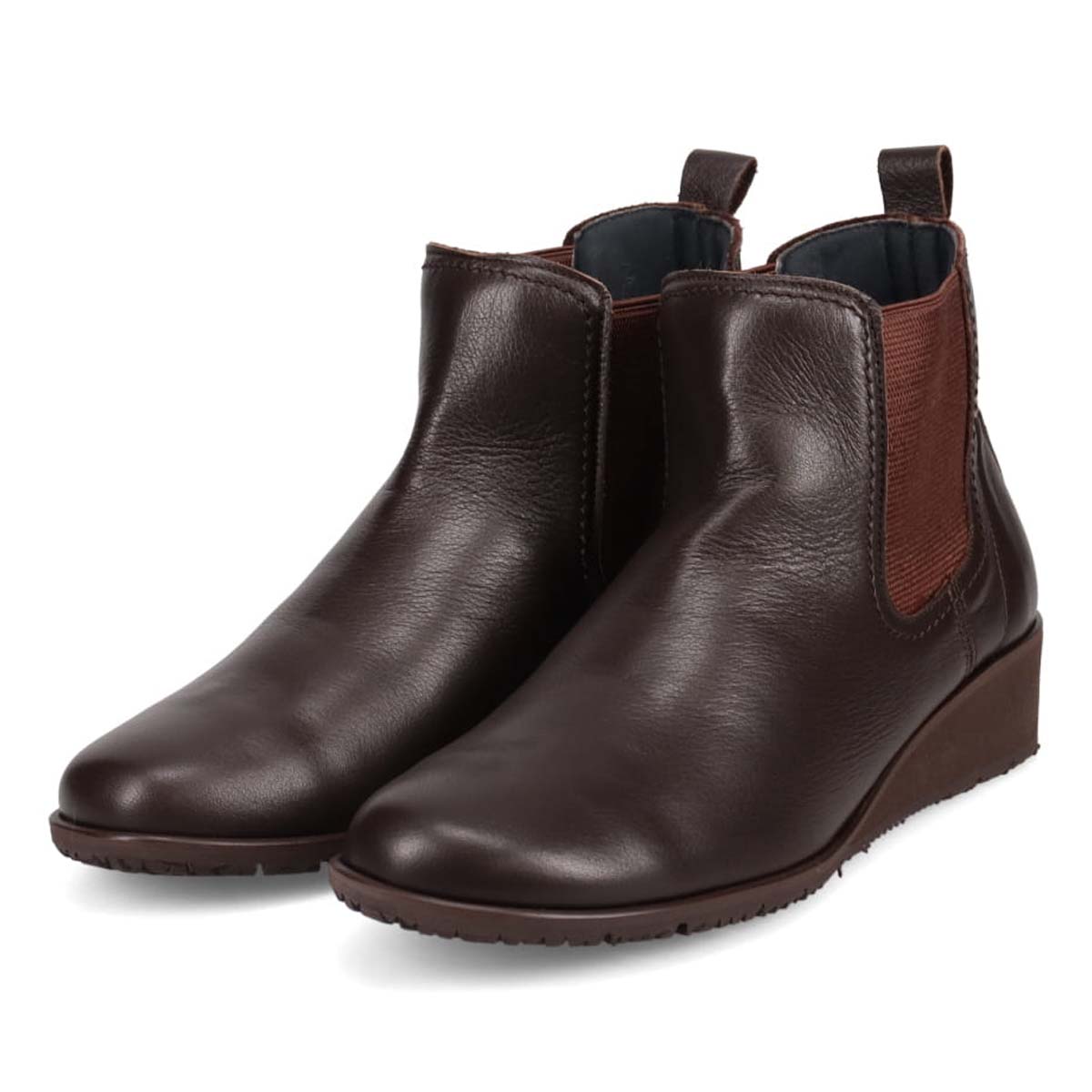 【防滑ソールタイプ】HIROKO KOSHINO　しっとり＆ソフトな牛革を使用した  カジュアルショートブーツ  HKL4630AH D-BROWN 23.0