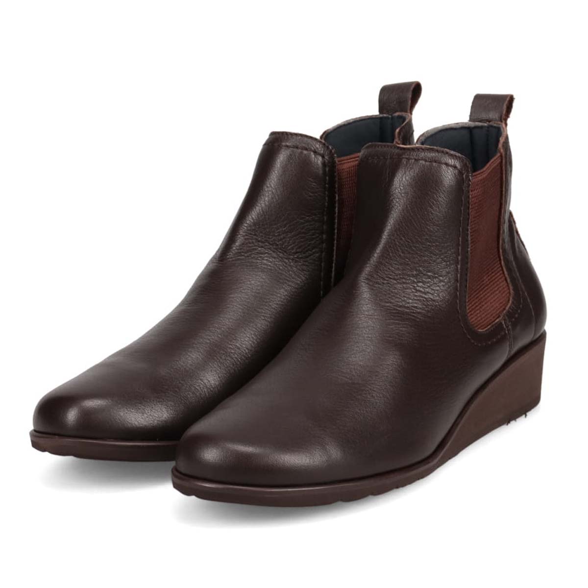 HIROKO KOSHINO しっとり＆ソフトなさわり心地が特徴の牛革を使用した ショート丈 サイドゴアブーツ  HKL4631 D-BROWN 23.0