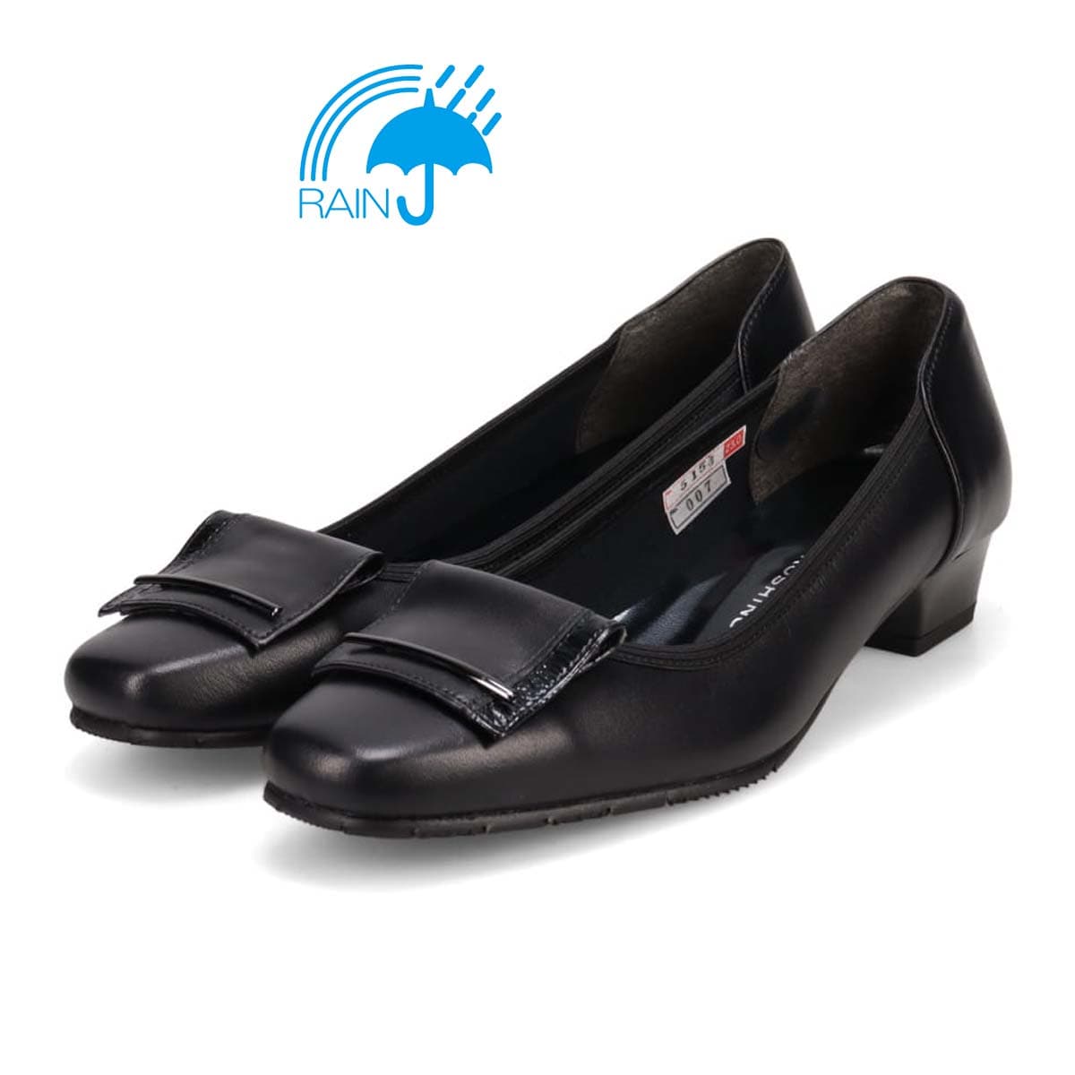 【防滑ソールタイプ】HIROKO KOSHINO  ベーシックローヒールパンプス　HKL5154H BLACK 23.0