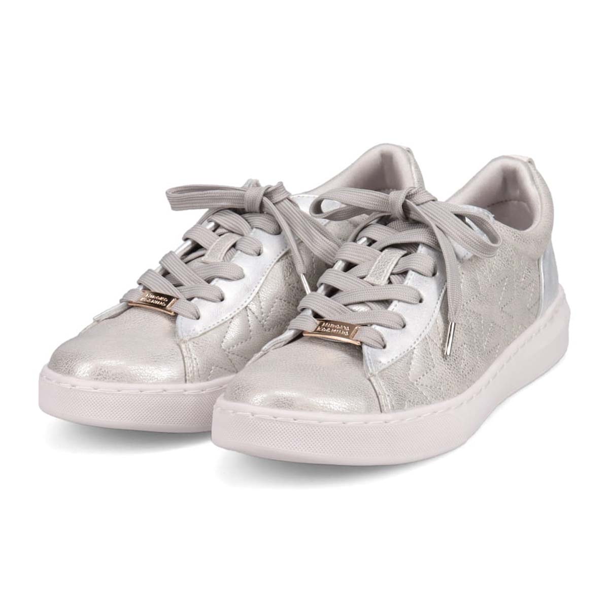 HIROKO KOSHINO キルティングレースアップスニーカー　HKL6209 SILVER 23