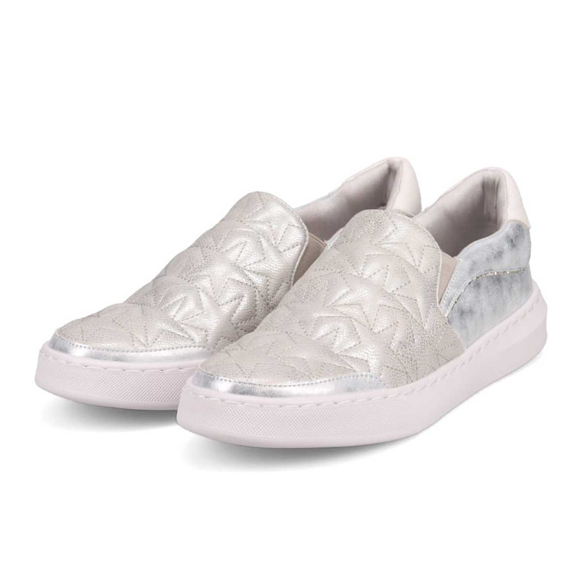 HIROKO KOSHINO キルティングスリッポンスニーカー　HKL6210 SILVER 23