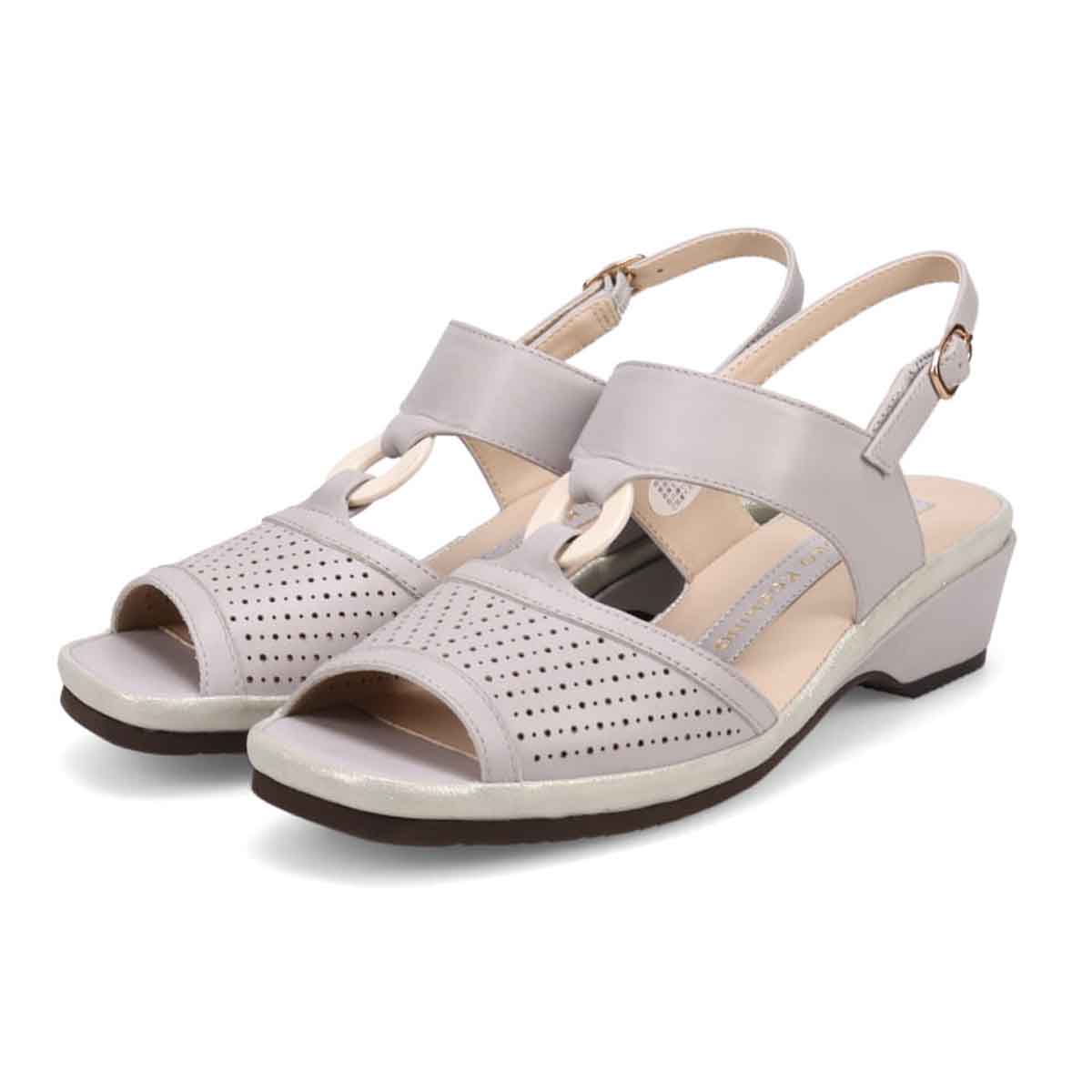 HIROKO KOSHINO バックストラップウェッジサンダル　HKL7528 GRAY M　(23.0～23.5)