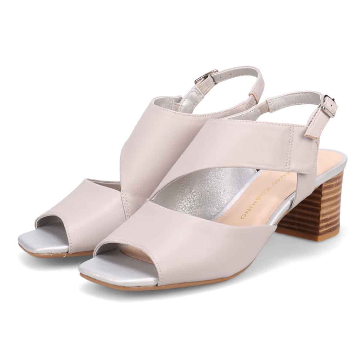 HIROKO KOSHINO  安定感と美脚を叶える 甲深デザイン 5.5cmヒールサンダル　HKL8010 GRAY 23.0