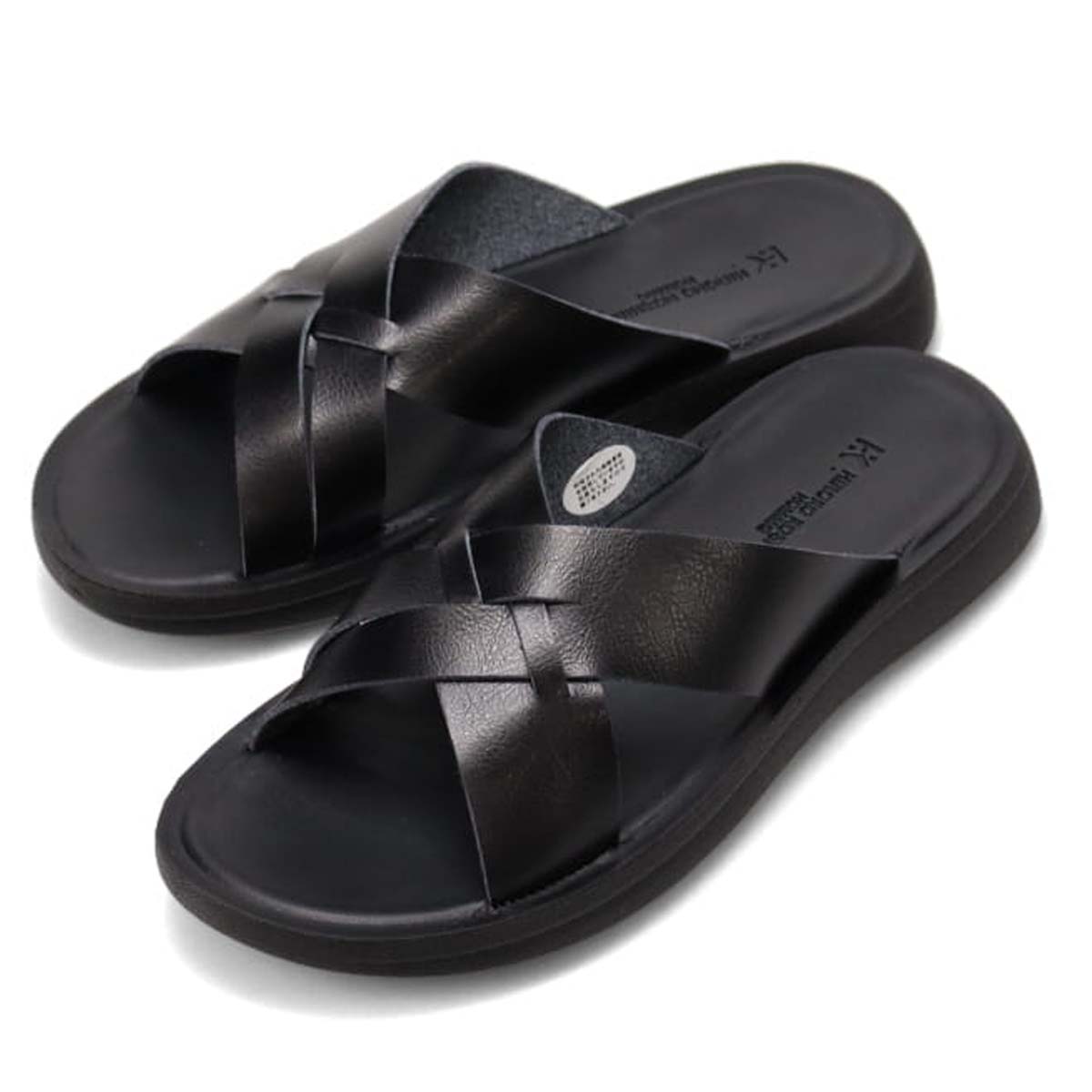 HIROKO KOSHINO HOMME  メンズ フラットサンダル　HR5911 BLACK M（25～25.5）