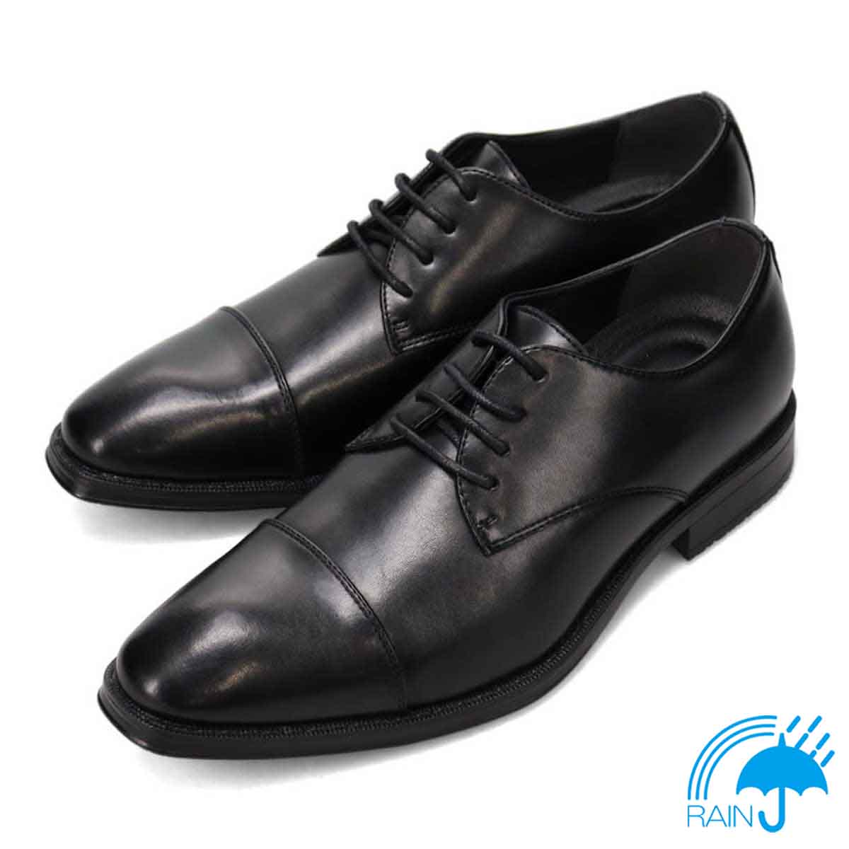【防水機能】HIROKO KOSHINO HOMME  メンズ エレガント 外羽根ストレートチップ ドレスシューズ　HR7008 BLACK 25.0