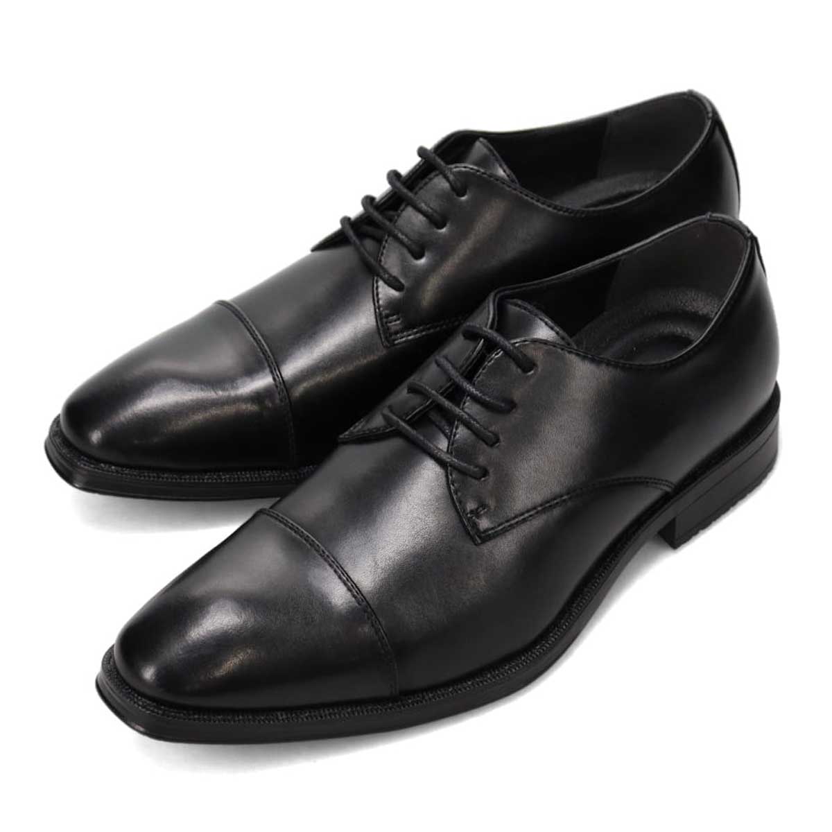 【防水機能】HIROKO KOSHINO HOMME  メンズ エレガント 外羽根ストレートチップ ドレスシューズ　HR7008 BLACK 25.0