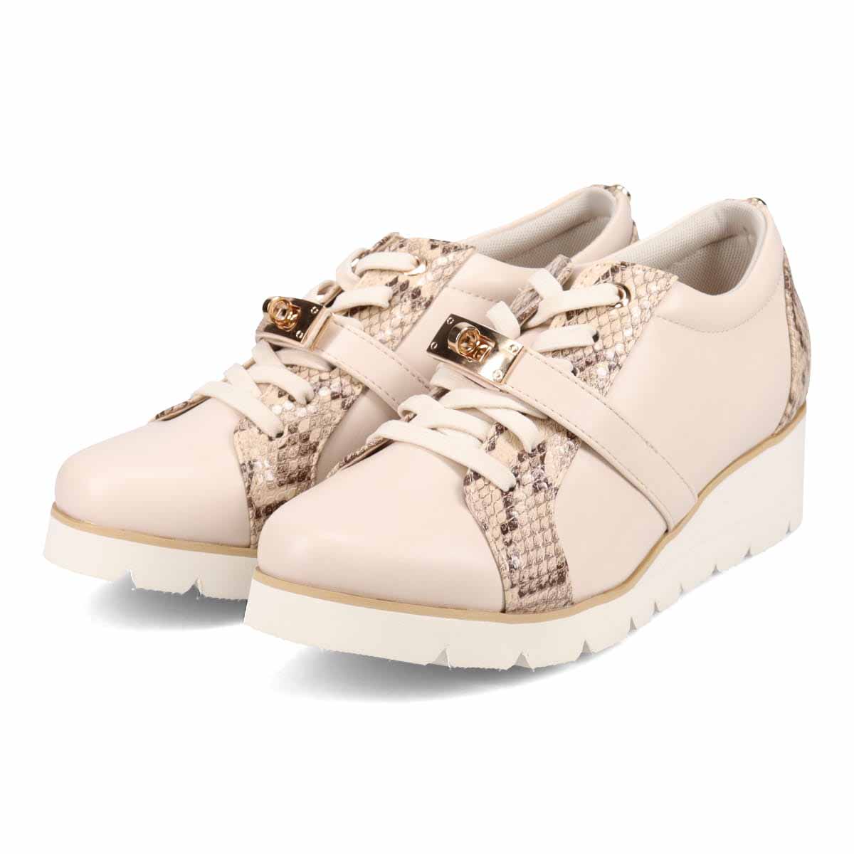 【撥水加工】HIROKO KOSHINO FEMME　きれいめカジュアルスニーカー　HRL1003 BEIGE M　(23.0～23.5)