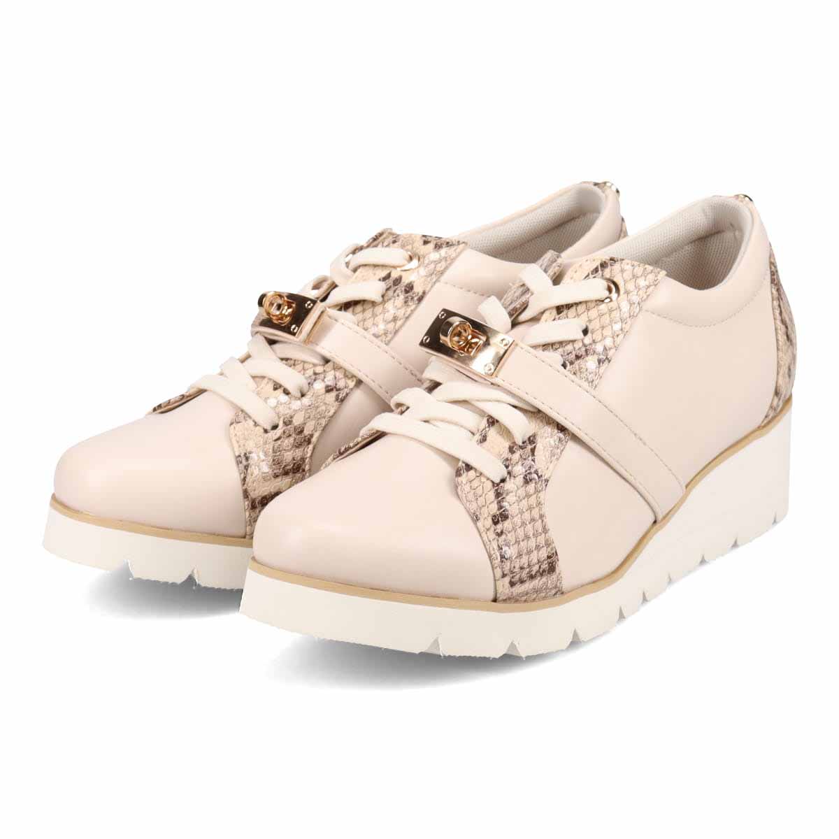 【撥水加工】HIROKO KOSHINO FEMME　きれいめカジュアルスニーカー　HRL1003 BEIGE M