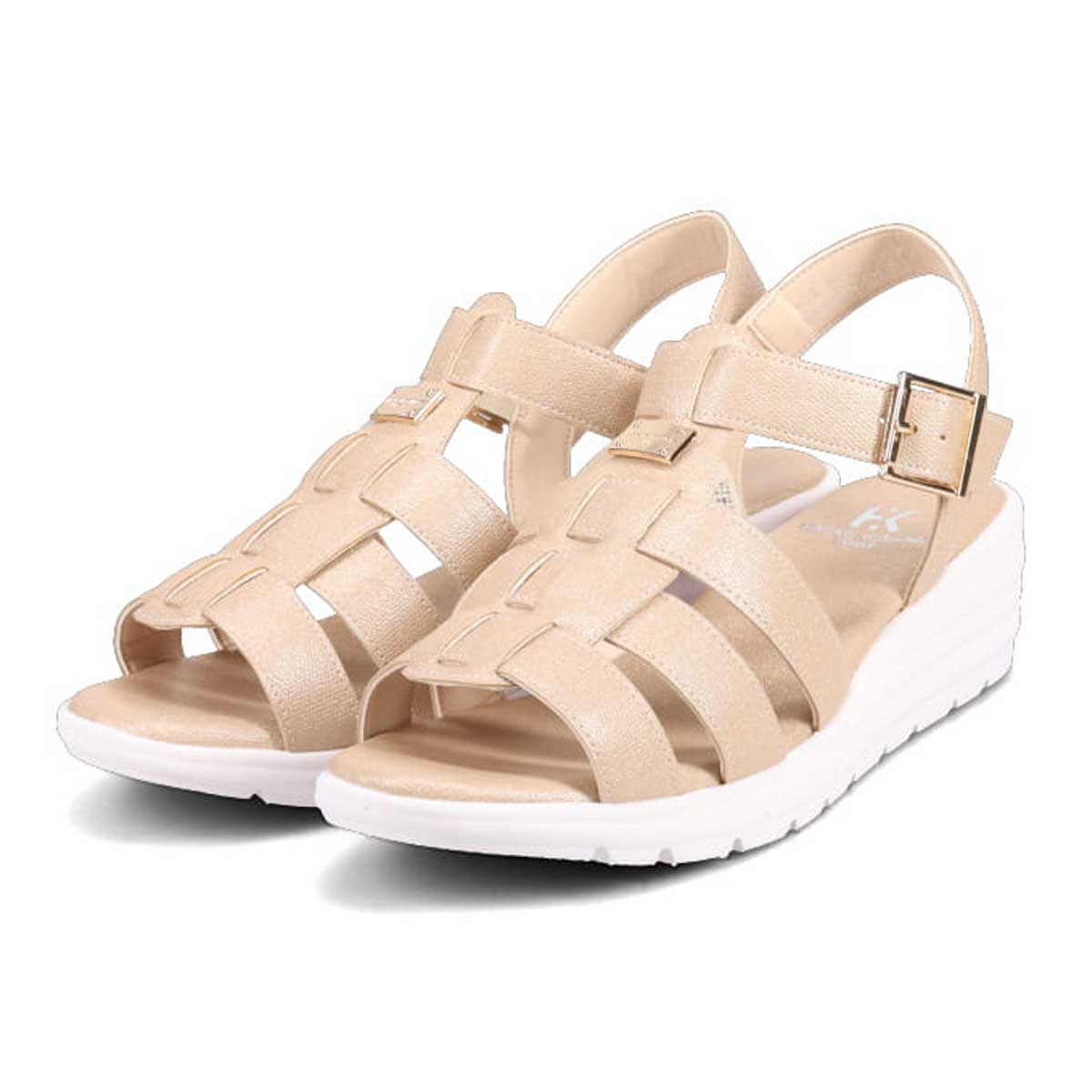 HIROKO KOSHINO FEMME　ウエッジソールグルカサンダル　HRL2006 BEIGE M　(23.0～23.5)
