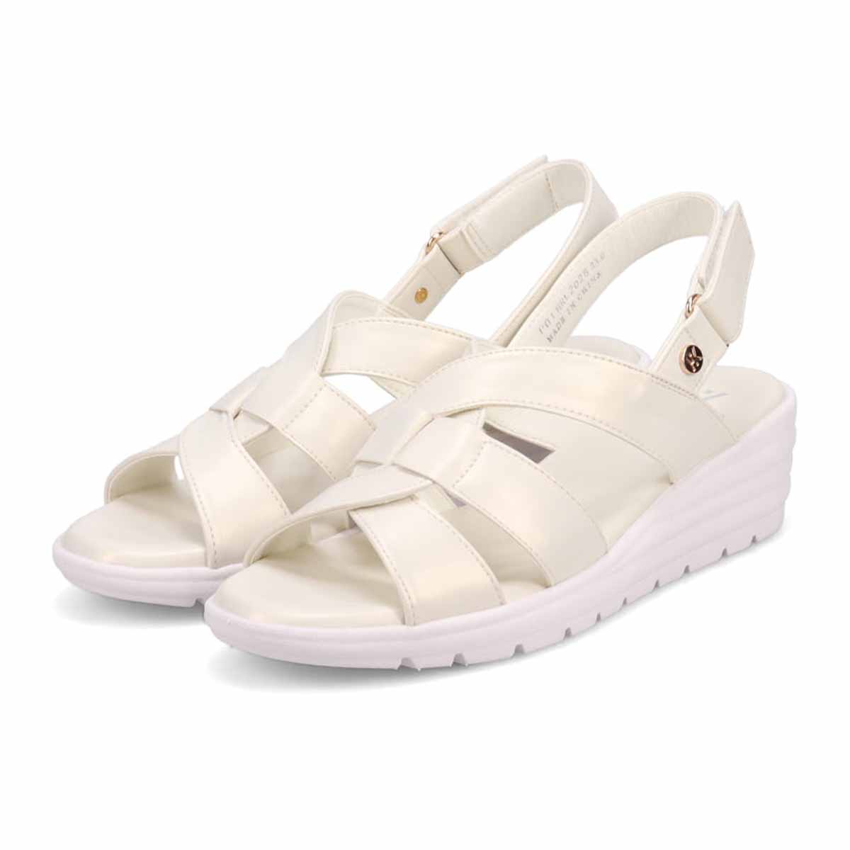 HIROKO KOSHINO FEMME クロスベルトウェッジサンダル HRL2028 IVORY 23.0