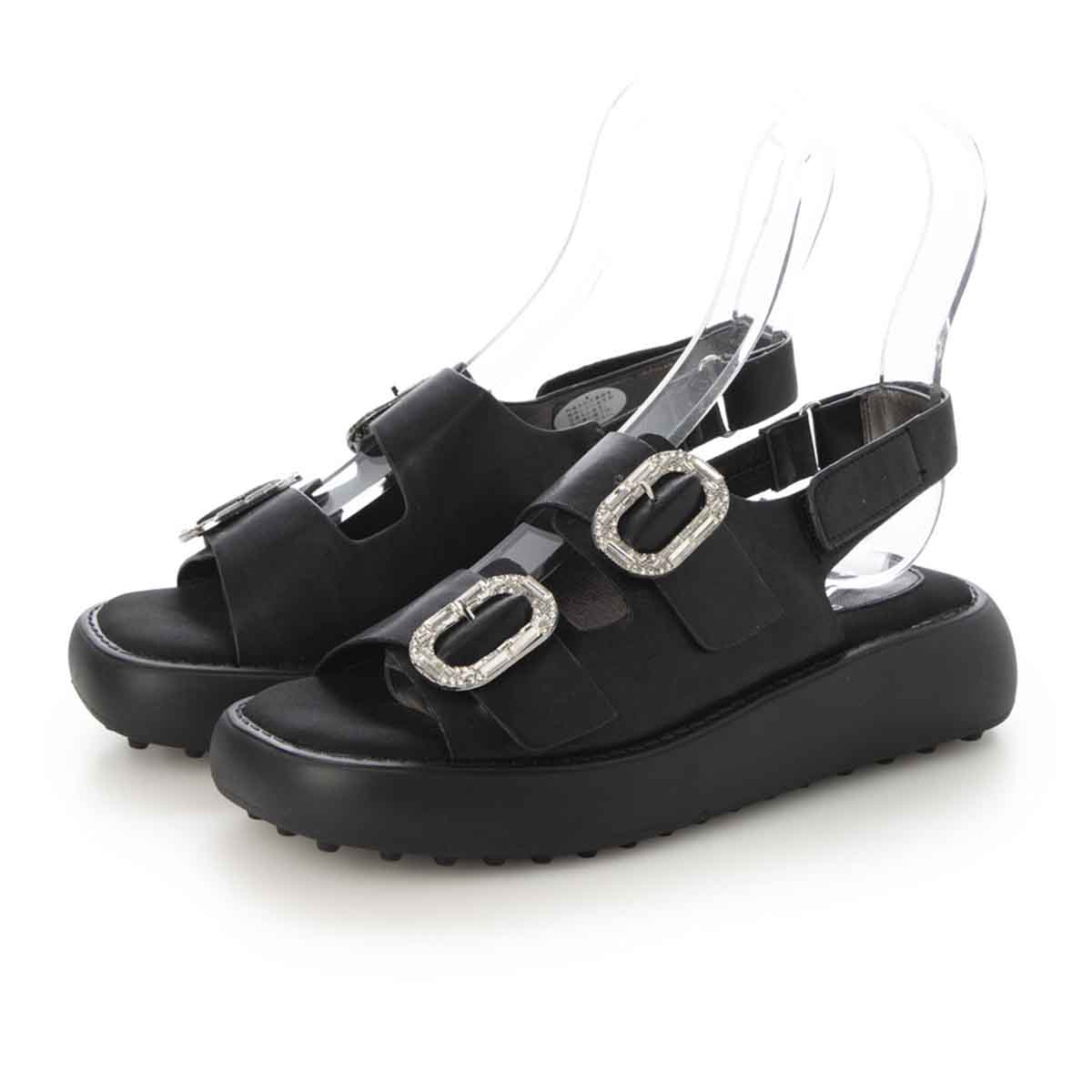 HIROKO KOSHINO FEMME バックル付きサンダル　HRL5011 BLACK M　(23.0～23.5)