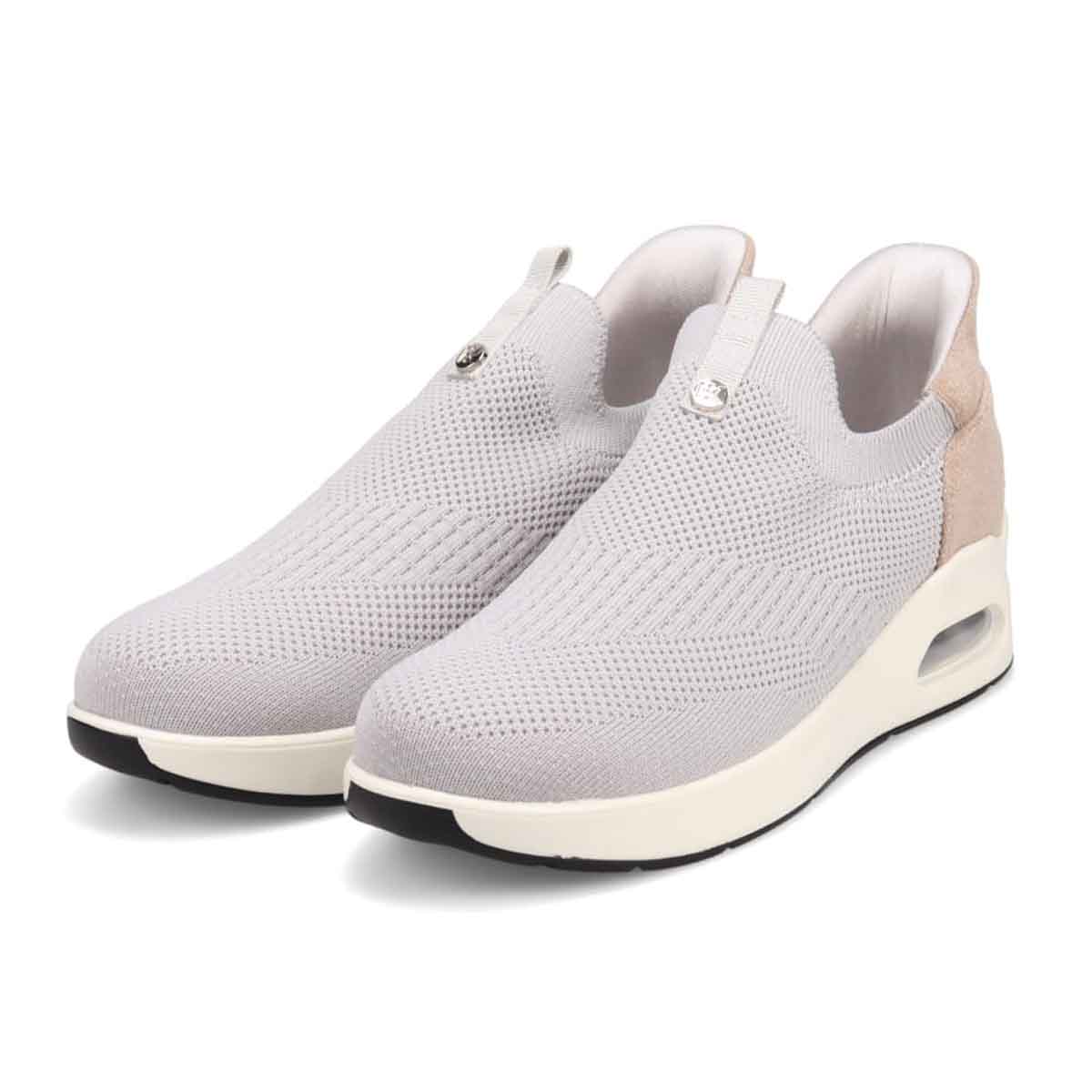 HIROKO KOSHINO FEMMEシンプルニットのスリッポンスニーカー HRL9000 L-GRAY 23
