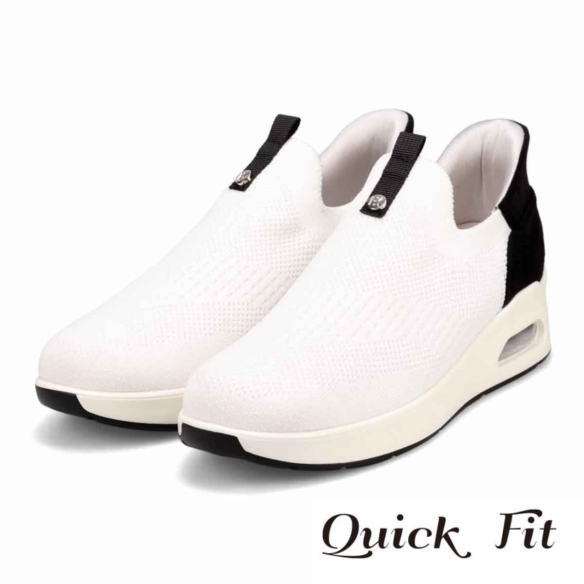 HIROKO KOSHINO FEMMEシンプルニットのスリッポンスニーカー HRL9000 WHITE/BLACK 23.0