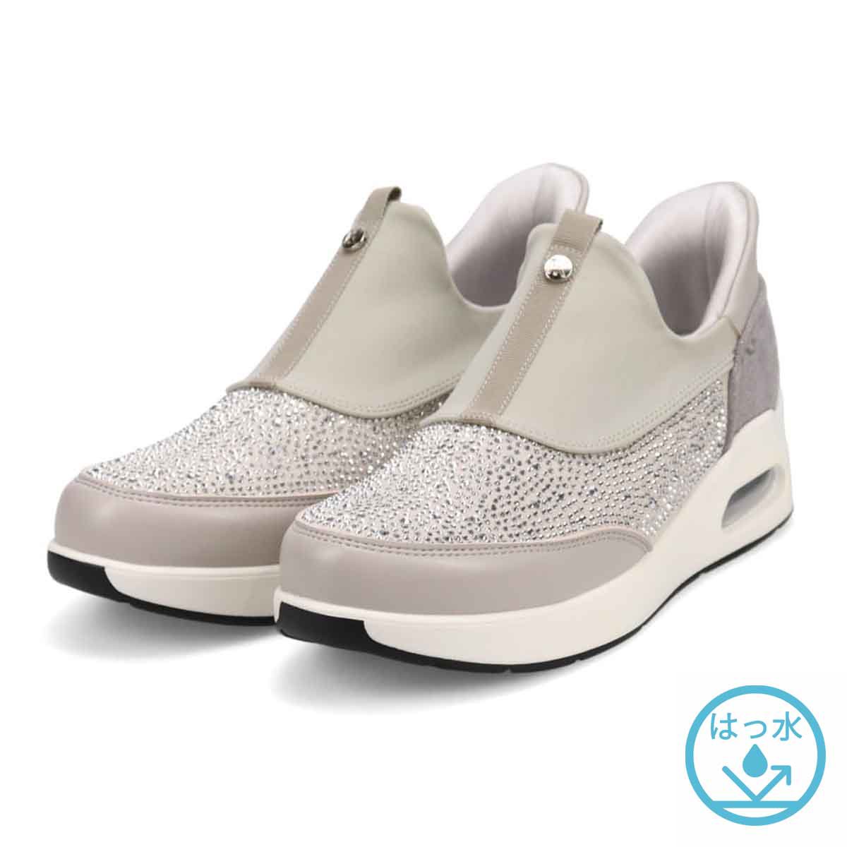 【撥水加工】HIROKO KOSHINO FEMME 大人のクイックフィットスニーカー HRL9001 SILVER 23