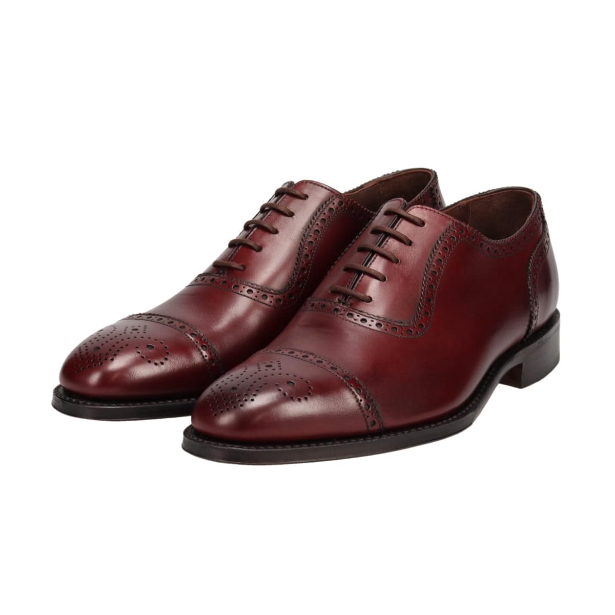 【Loake-ローク】 model:Strand  英国製グッドイヤーウェルト製法ドレスシューズ　セミブローグ　IMLK1003 BURGUNDY 6.5 (25.0)