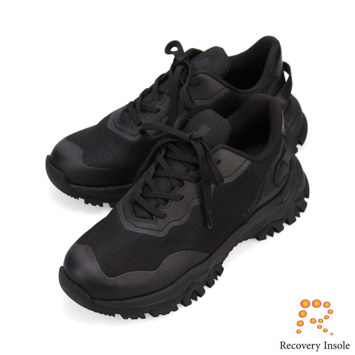 ランバンオンブルー LANVIN en Bleu 「リカバリーインソール」搭載で指圧効果により血行を115％促進。トレイルランニングスニーカー　LB1006XR BLACK 25.0