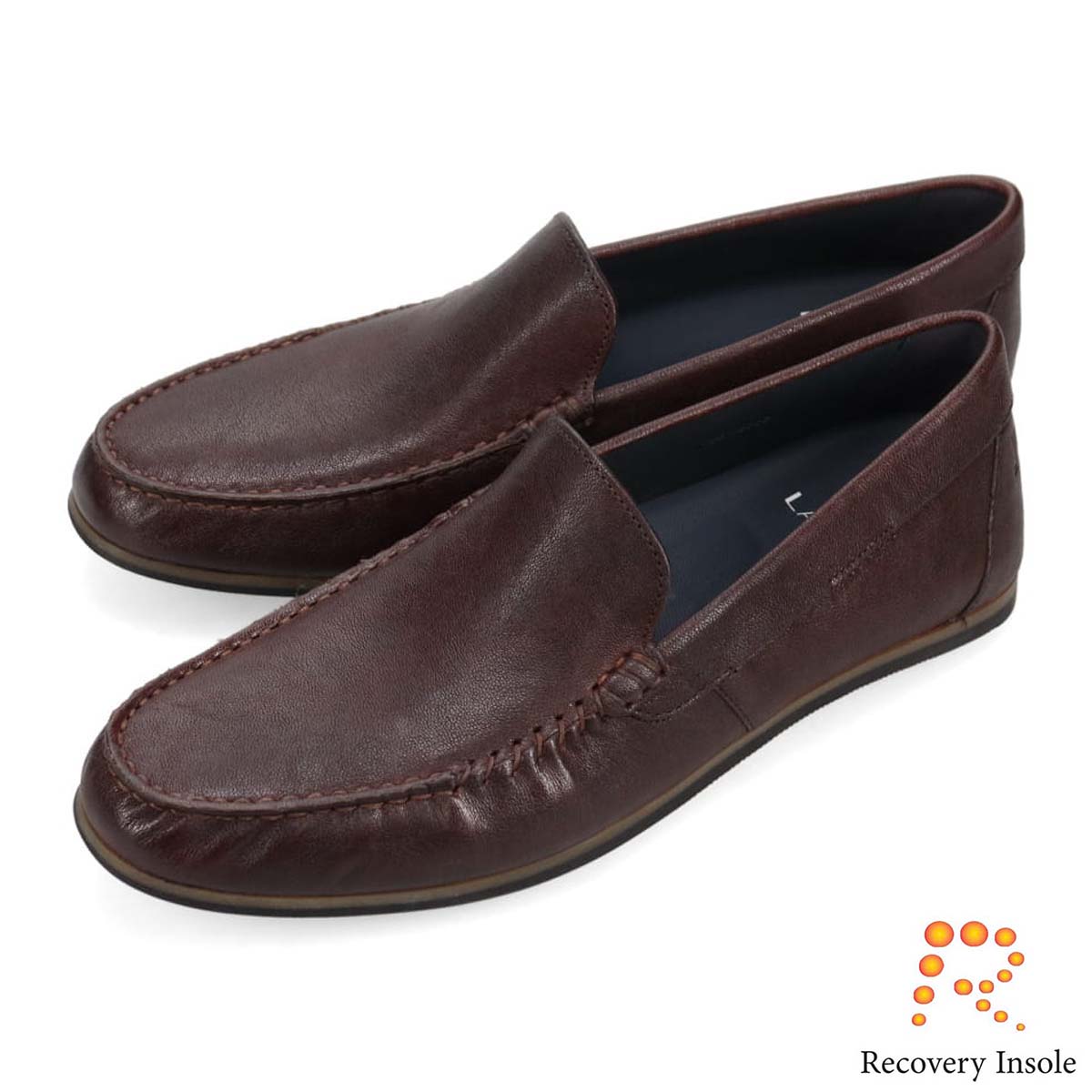 ランバンオンブルー LANVIN en Bleu 「リカバリーインソール」搭載で指圧効果により血行を115％促進。スリッポンカジュアルシューズ　LB1018XR D-BROWN 25.0