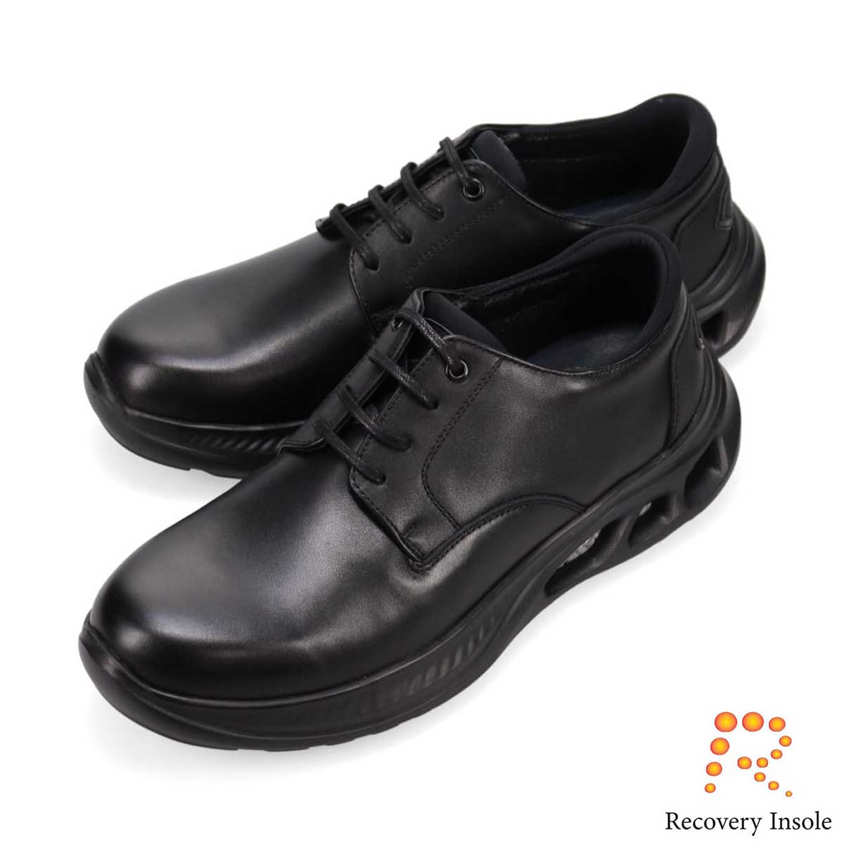 ランバンオンブルー LANVIN en Bleu 「リカバリーインソール」搭載で指圧効果により血行を115％促進。レースアップカジュアルシューズ　LB1019XR BLACK 25