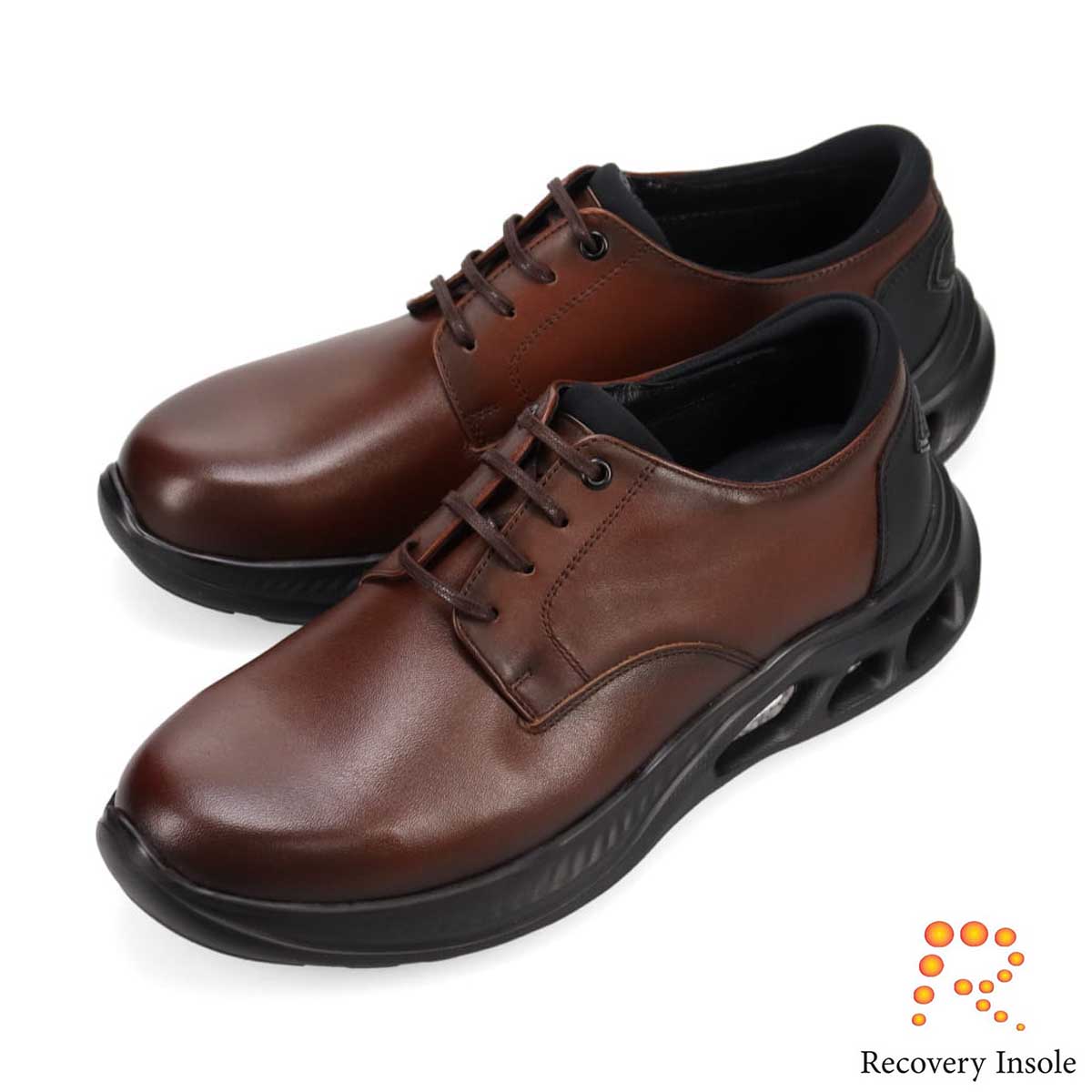 ランバンオンブルー LANVIN en Bleu 「リカバリーインソール」搭載で指圧効果により血行を115％促進。レースアップカジュアルシューズ　LB1019XR BROWN 25