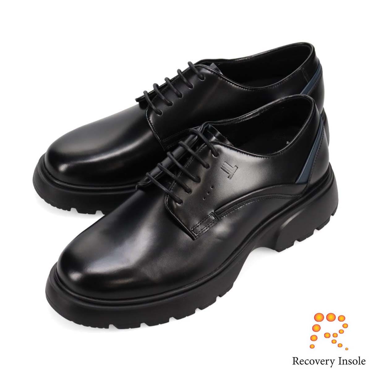 ランバンオンブルー LANVIN en Bleu 「リカバリーインソール」搭載で指圧効果により血行を115％促進。外羽根レースアップドレスカジュアルシューズ　LB3001XR BLACK 25.0