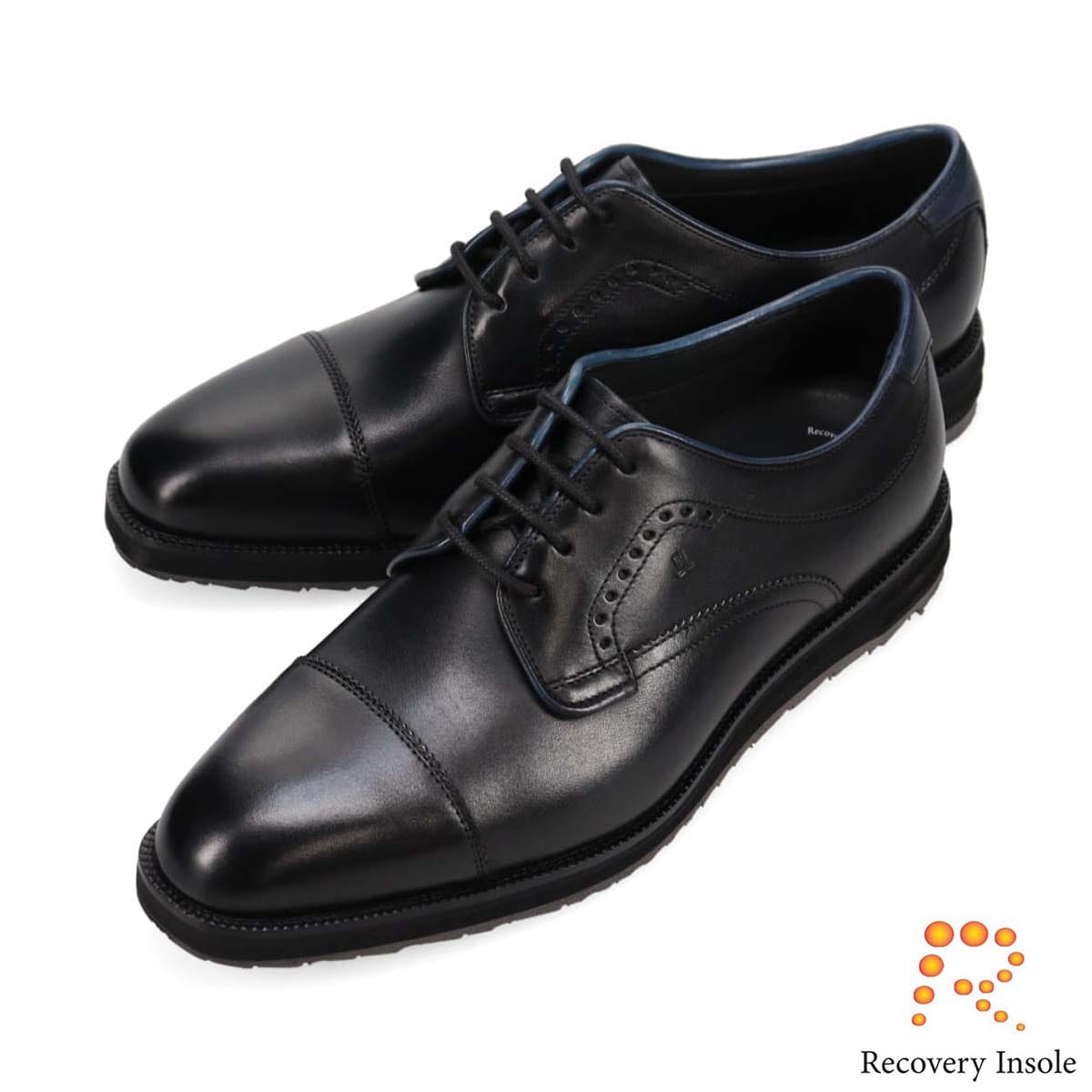 ランバンコレクション LANVIN COLLECTION 「リカバリーインソール」搭載で指圧効果により血行を115％促進。アンティーク仕上げカジュアルドレスダービーシューズ　LV1017XR BLACK 25.0