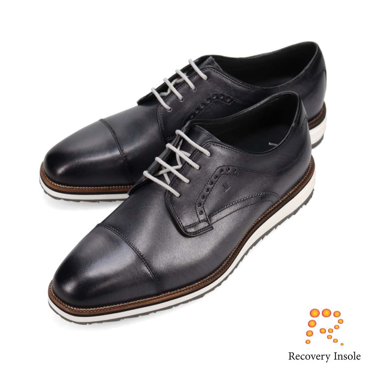 ランバンコレクション LANVIN COLLECTION 「リカバリーインソール」搭載で指圧効果により血行を115％促進。アンティーク仕上げカジュアルドレスダービーシューズ　LV1017XR GRAY 25.0