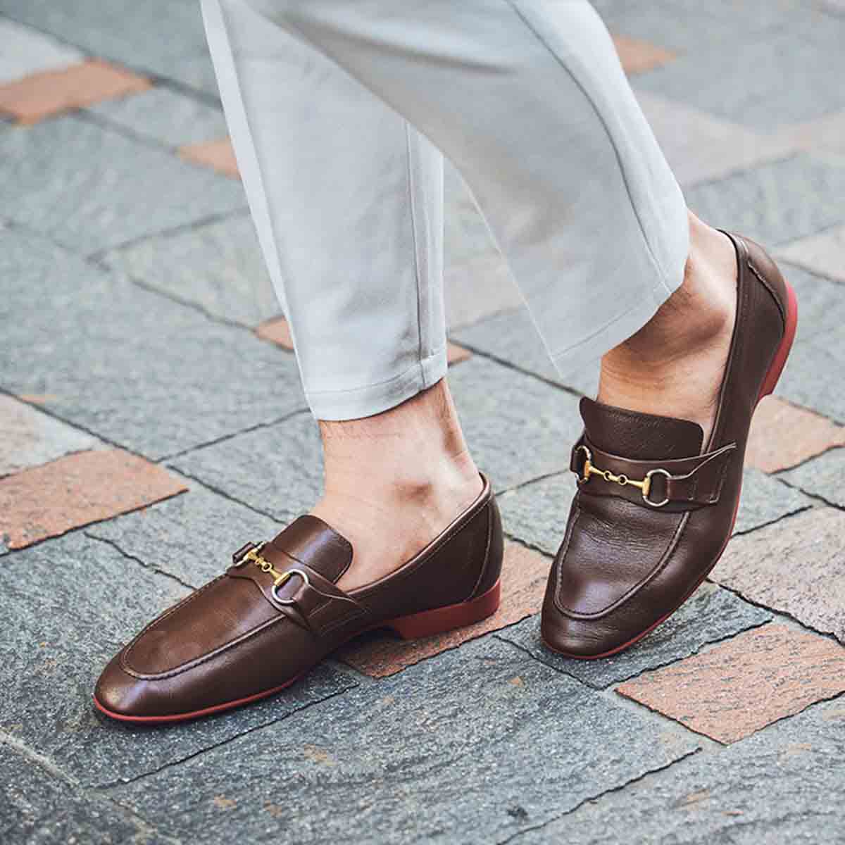 madras バイカラー・ラバーソールを使用した　ソフトスリップオンシューズ　Ｍ493 D-BROWN 25.0