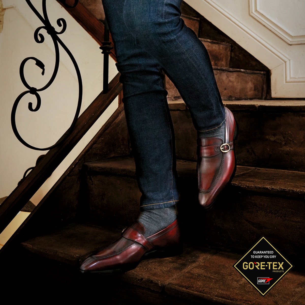 ６ ４ ６ ７ 限定価格 Gore Tex マドラス Madras ゴアテックス フットウェア バックル付きスリッポンシューズ M5004g 25 Black メンズ Madras マドラス公式サイト オンラインショップ 靴メーカー直営公式通販