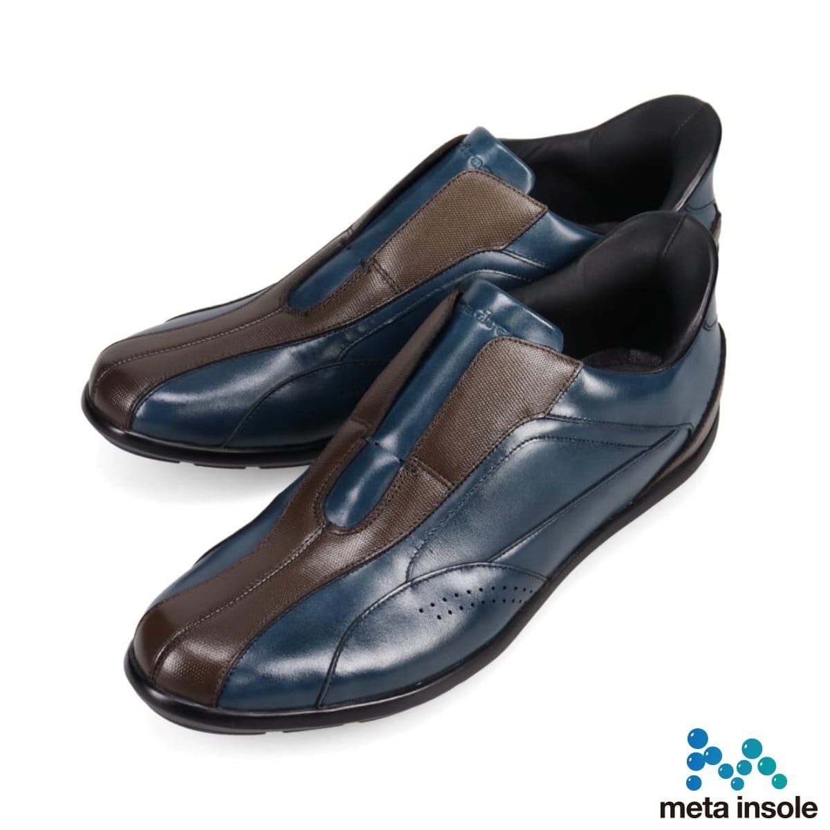 マドラス madras メタインソール搭載シューズ  クイックフィット カジュアルレザースニーカー　M503MT GRAY/NAVY 25.0