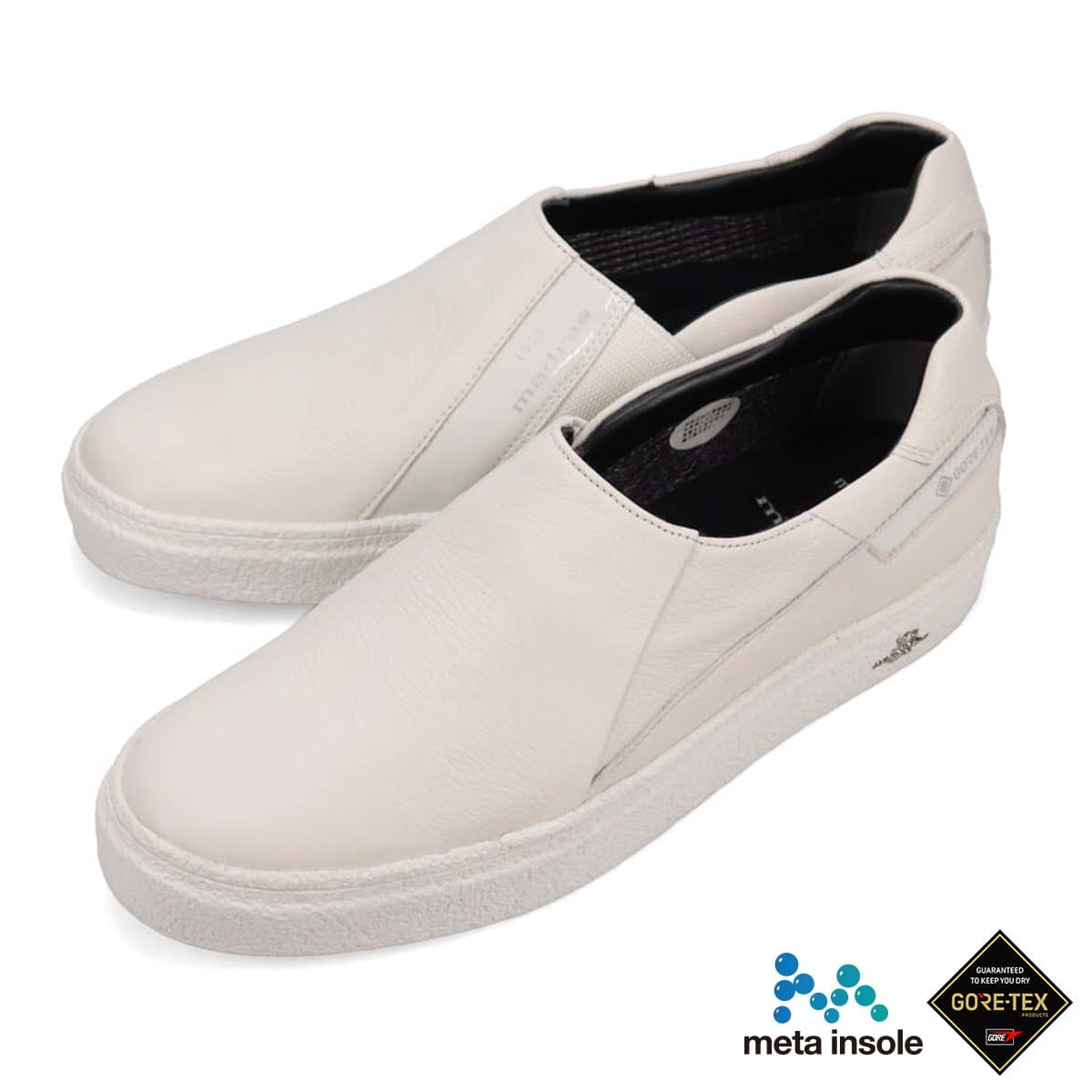 【GORE-TEX】マドラス madras 特許 リカバリーメタインソール搭載シューズ  スリッポンカジュアルシューズ　M510GMT WHITE 25.0