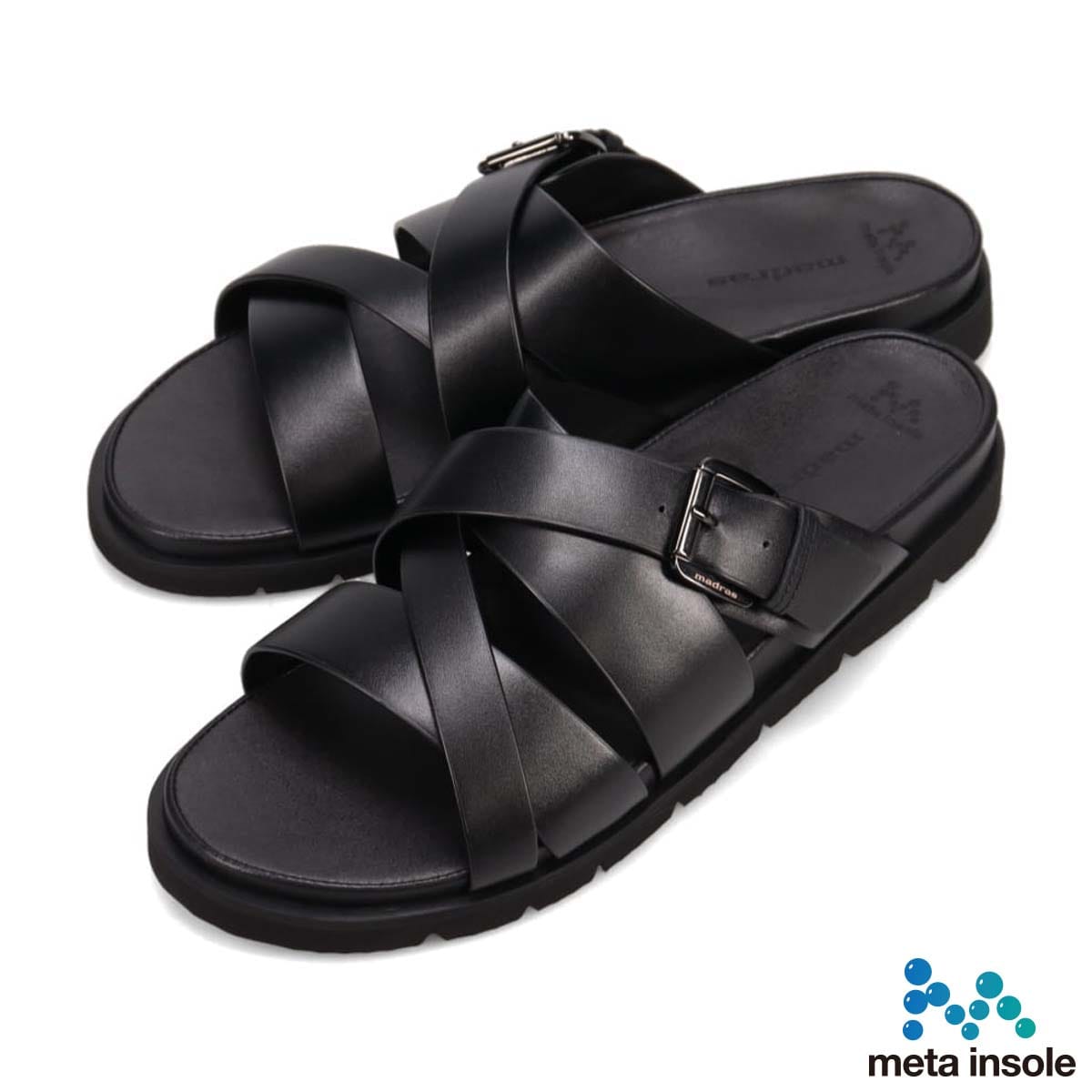 マドラス madras メタインソール搭載シューズ  レザーサンダル  M531MT BLACK M（25.0～25.5ｃｍ）