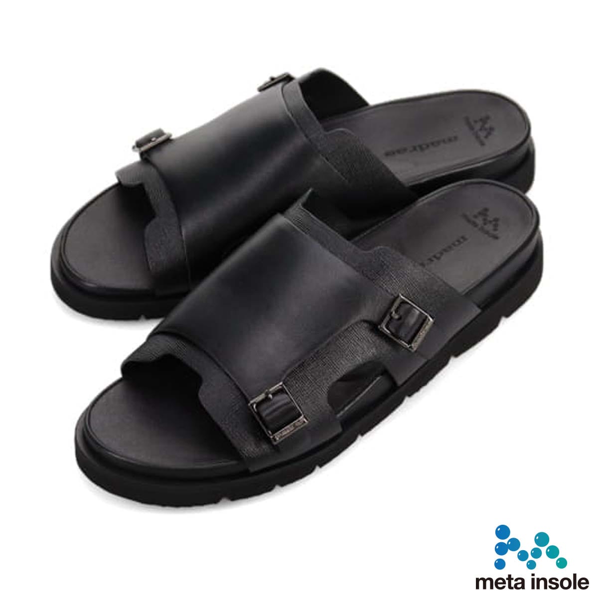 マドラス madras メタインソール搭載シューズ  レザーサンダル  M532MT BLACK-EB M（25.0～25.5ｃｍ）