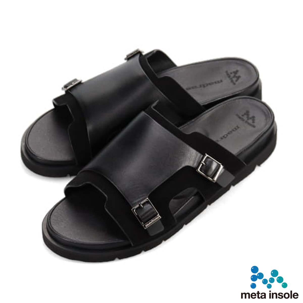 マドラス madras メタインソール搭載シューズ  レザーサンダル  M532MT BLACK-SILKY M（25.0～25.5ｃｍ）