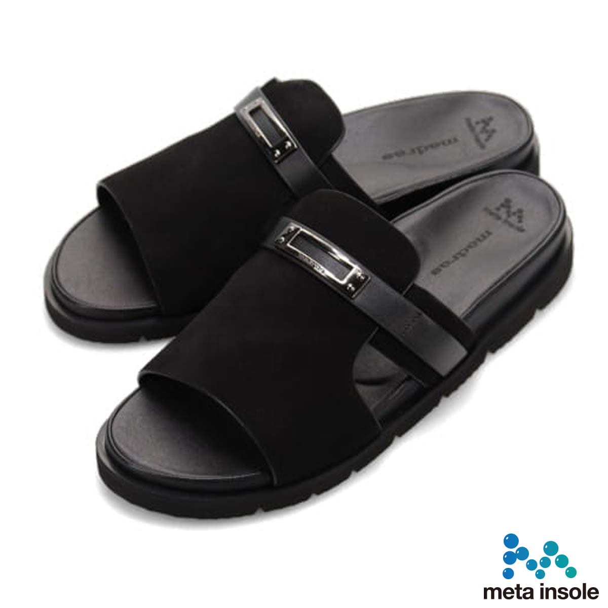 マドラス madras メタインソール搭載シューズ  レザーサンダル  M533MT BLACK-SILKY M（25.0～25.5ｃｍ）
