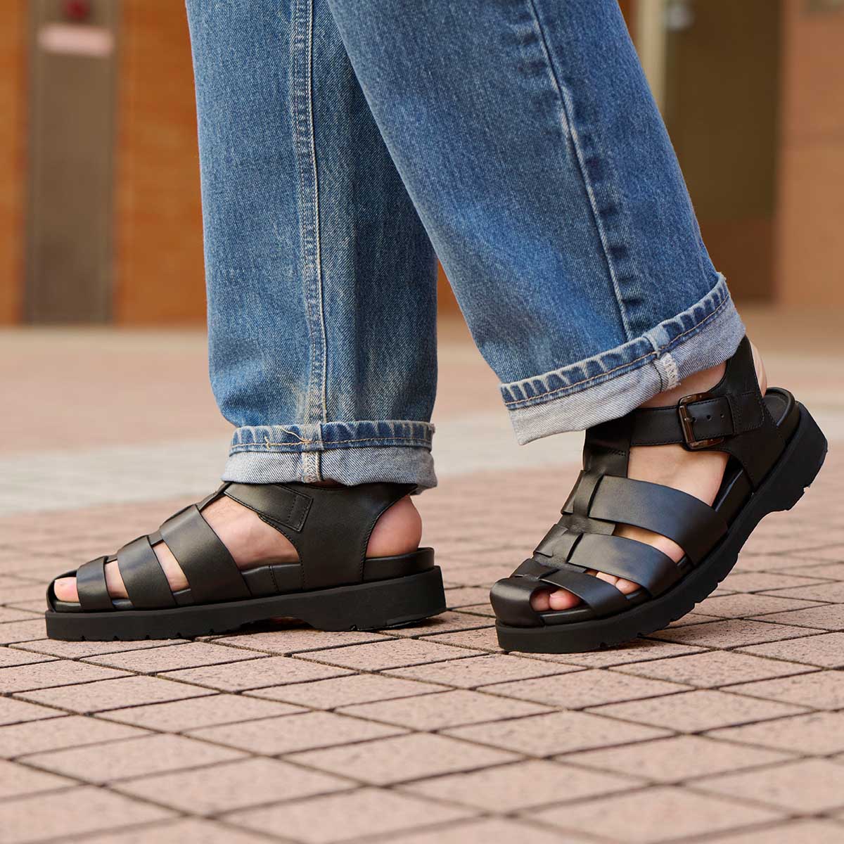 マドラス madras 特許 リカバリーメタインソール搭載シューズ メンズ グルカサンダル　M534MT BLACK M(25.5~26.0cm)