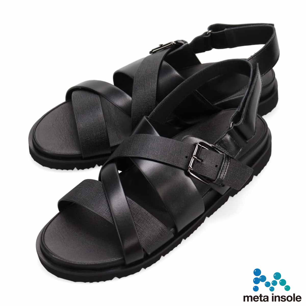 マドラス madras 特許 リカバリーメタインソール搭載シューズ メンズ レザーサンダル　M535MT BLACK-EB M