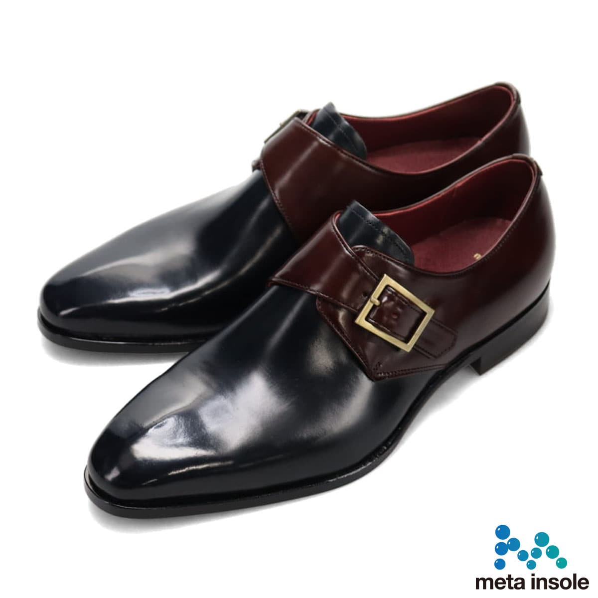 マドラス madras metaインソール搭載シューズ  モンクストラップドレスシューズ　M559MT NAVY/D-BROWN 25.0