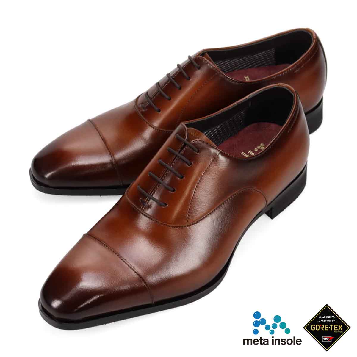 【GORE-TEX】マドラス madras 特許 Recovery meta insole搭載シューズ 防水スムースレザー レースアップビジネスシューズ  M715GMT BROWN 25.0