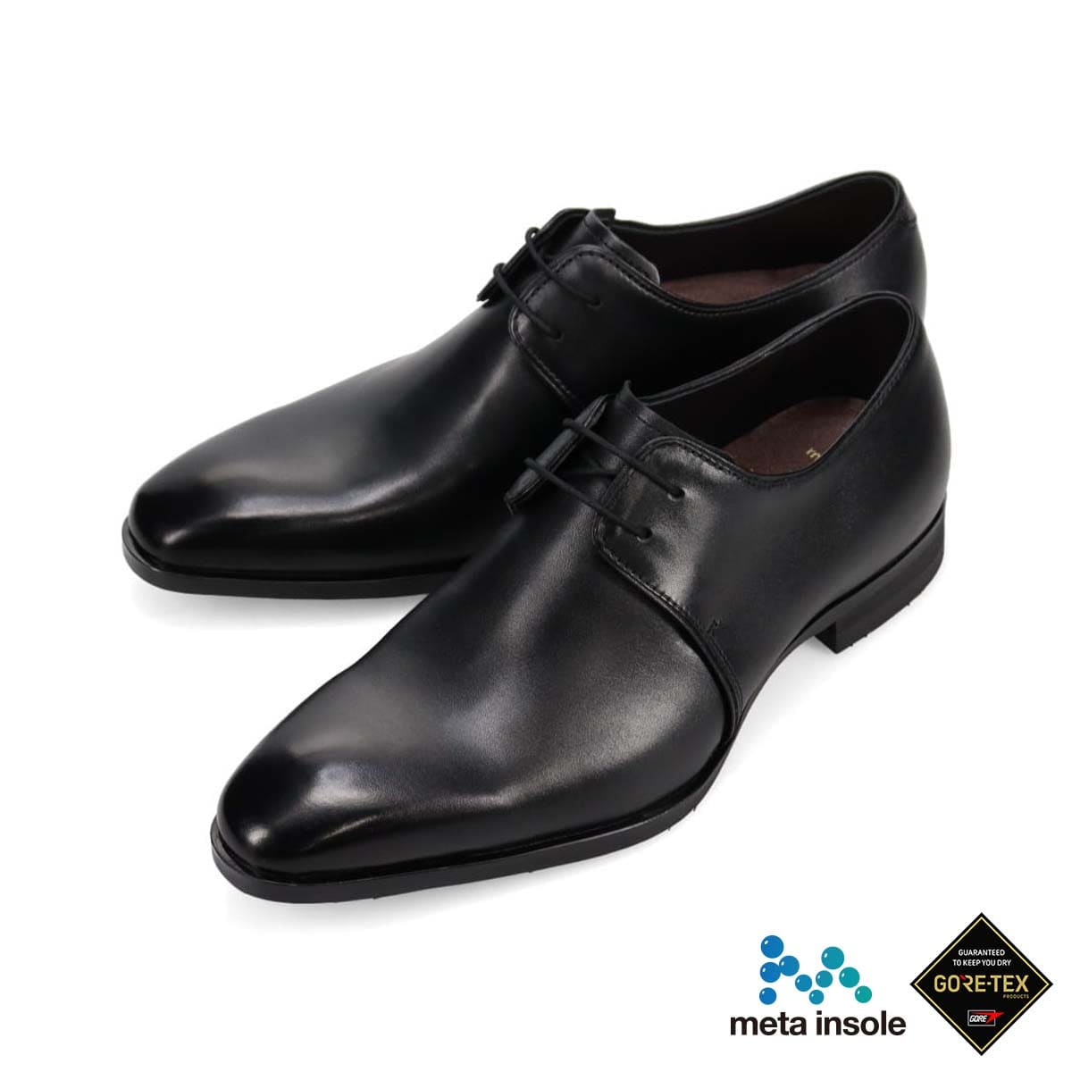 【GORE-TEX】マドラス madras メタインソール搭載シューズ  ゴアテックス 外羽根プレーントゥドレスシューズ　M736GMT BLACK 25.0