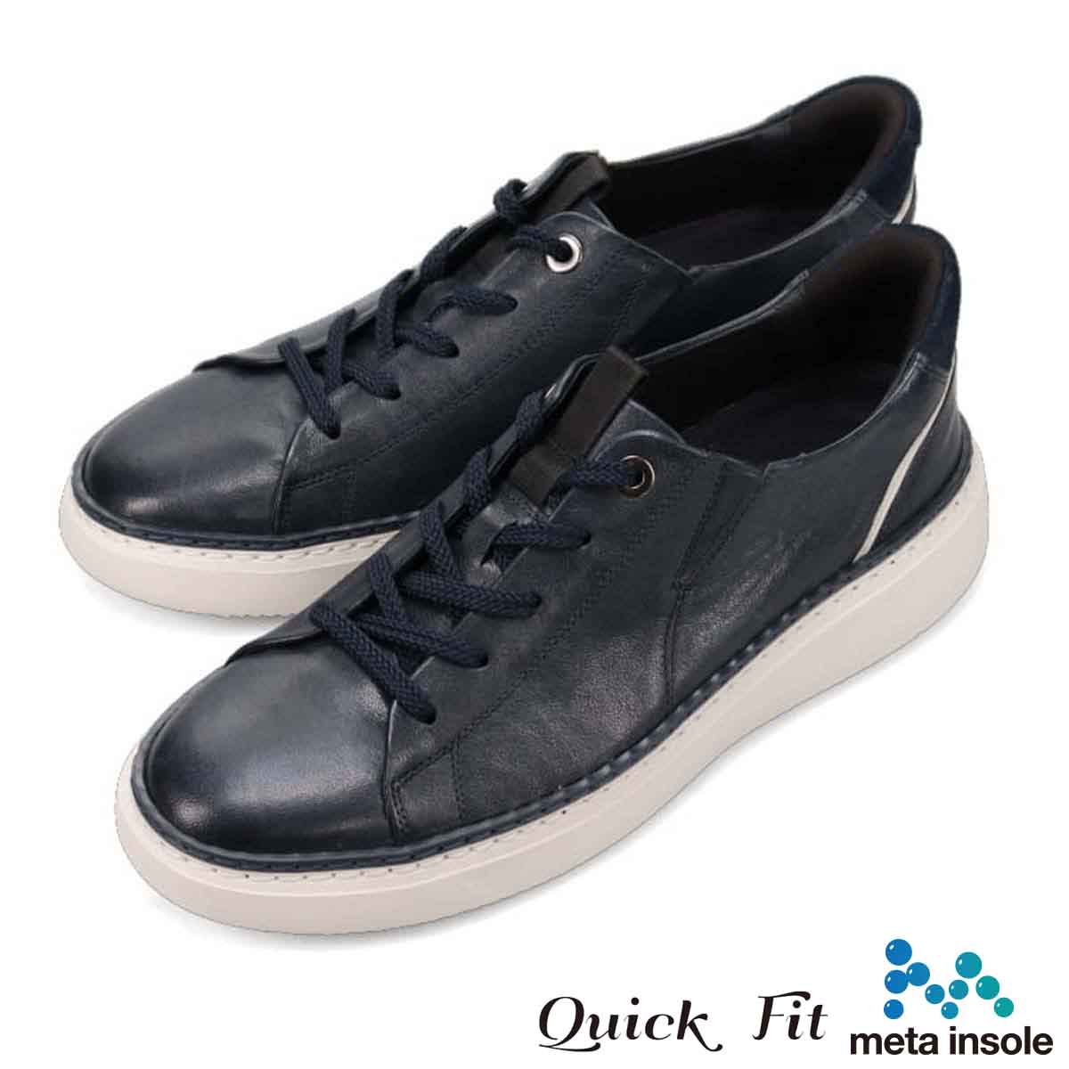 マドラス madras 特許 Recovery meta insole搭載シューズ  クイックフィット カジュアルレザースニーカー　M8884MT NAVY 25.0