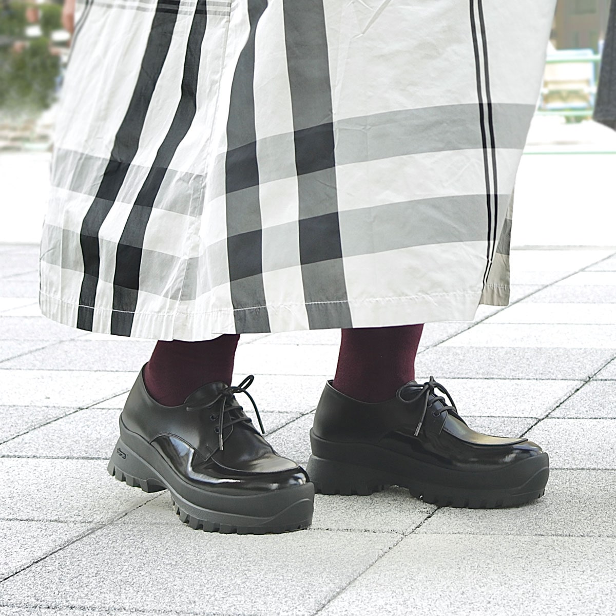 マドラス東京ファクトリー製 Vibramソール 厚底レースアップシューズ  MAL0038 BLACK M　(23.0～23.5)