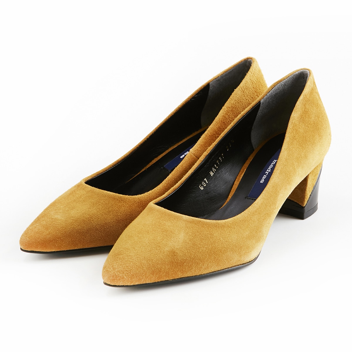 マドラス madras オリジナルのポインテッド木型を使用したプレーンパンプス。   MAL737 MUSTARD-S 23.0
