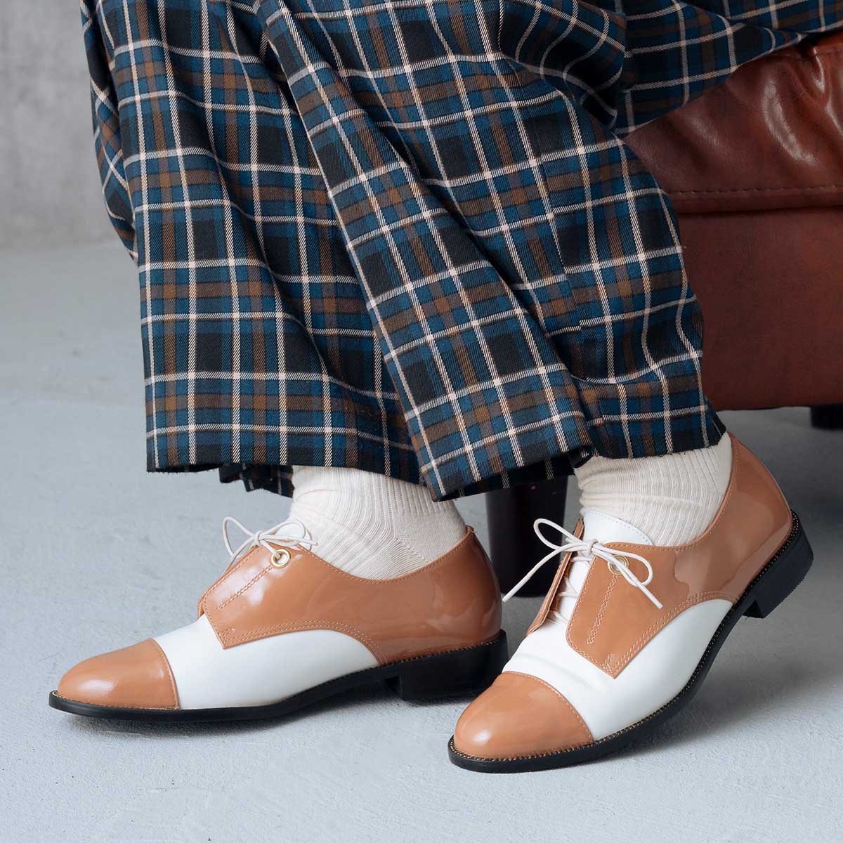 マドラス madras 特許 metaインソール搭載 コンビネーション  レースアップシューズ　MAL9103MT L-Brown/Ivory 23.0