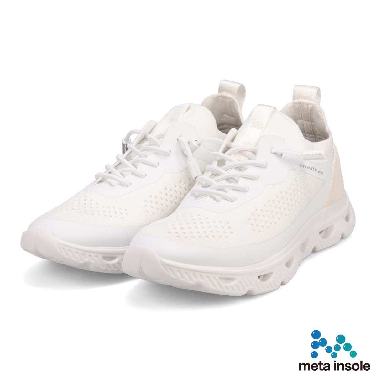マドラス madras 特許 リカバリーメタインソール搭載  快適な履き心地を追求したスタイリッシュニットスニーカー　MAL9137AMT WHITEWHITE 23.0