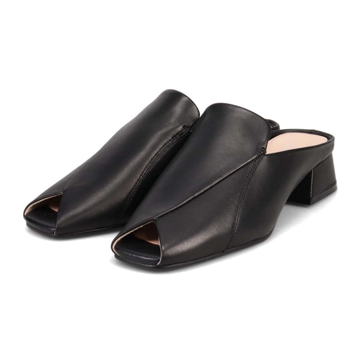 ミッシーデミッシー missy des missy シワ加工　甲深ミュールサンダル　MMD2701 BLACK 23.0