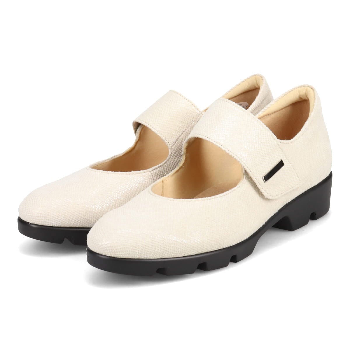 ミッシー デ ミッシー missy des missy 軽やかな履き心地♪甲ベルト付き カジュアルパンプス  MMD3614 IVORY-PR 23.0