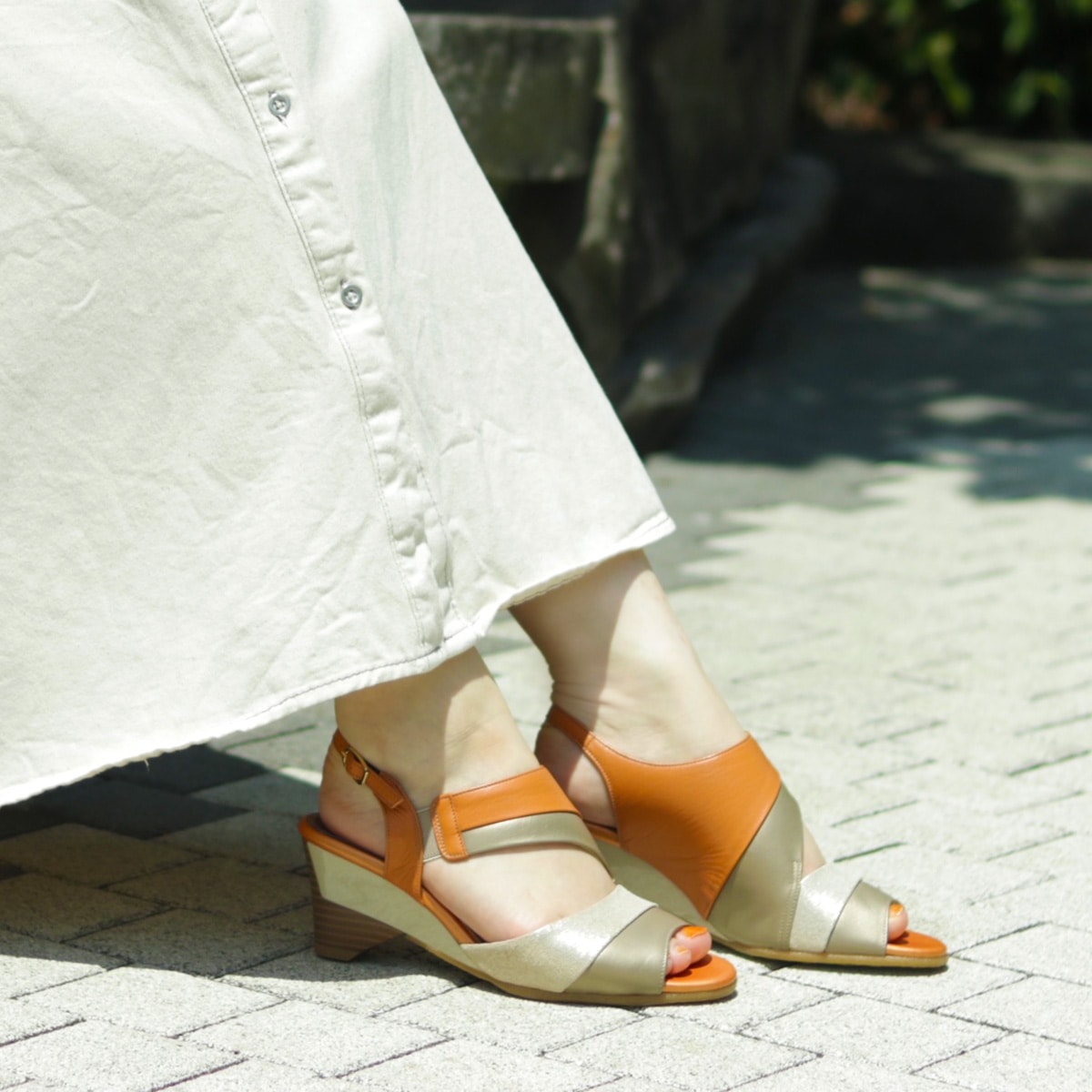 ミッシー デ ミッシー missy des missy アシンメトリーカットデザイン ウェッジサンダル MMD3623(23.0 BEIGE):  ウィメンズ｜MADRAS（マドラス）公式