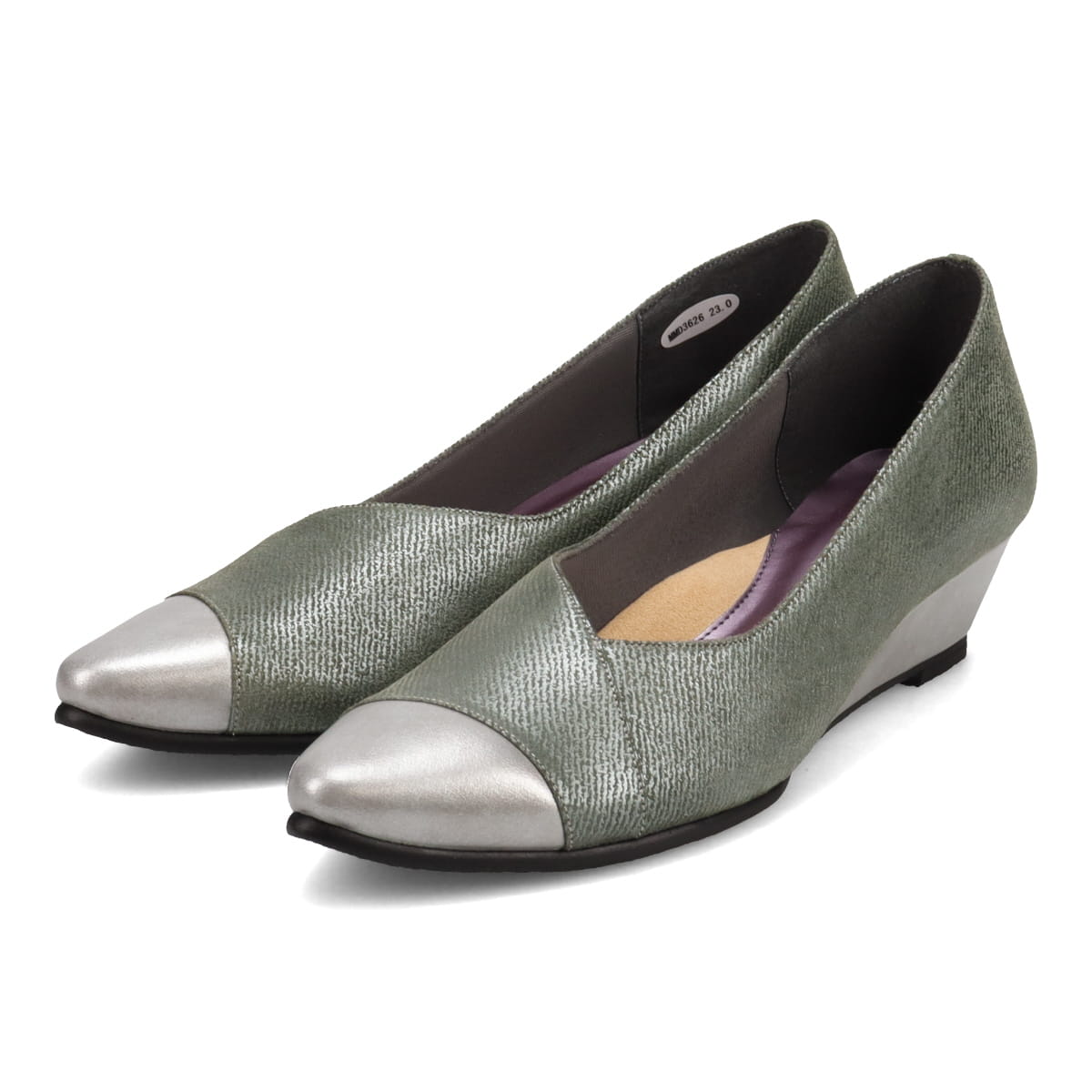 ミッシー デ ミッシー missy des missy 斜めカットが特徴のデザインパンプス MMD3626 KHAKI-PRINT 23.0