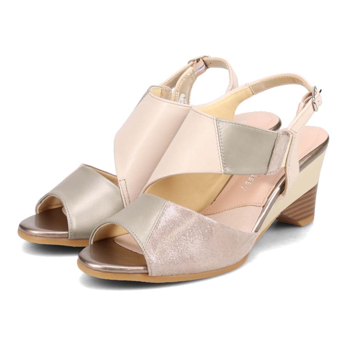 ミッシーデミッシー missy des missy カラーブロック ウエッジサンダル　MMD3641 BEIGE 23.0